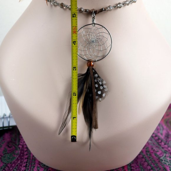 Boho Dream Catcher Necklace and Earrings Set - Picture 3 of 7